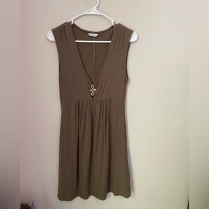 Trina Turk Olive Coverup Dress with Gold Accent